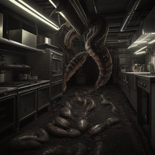 Lovecraftian Worms Invade Industrial Kitchen