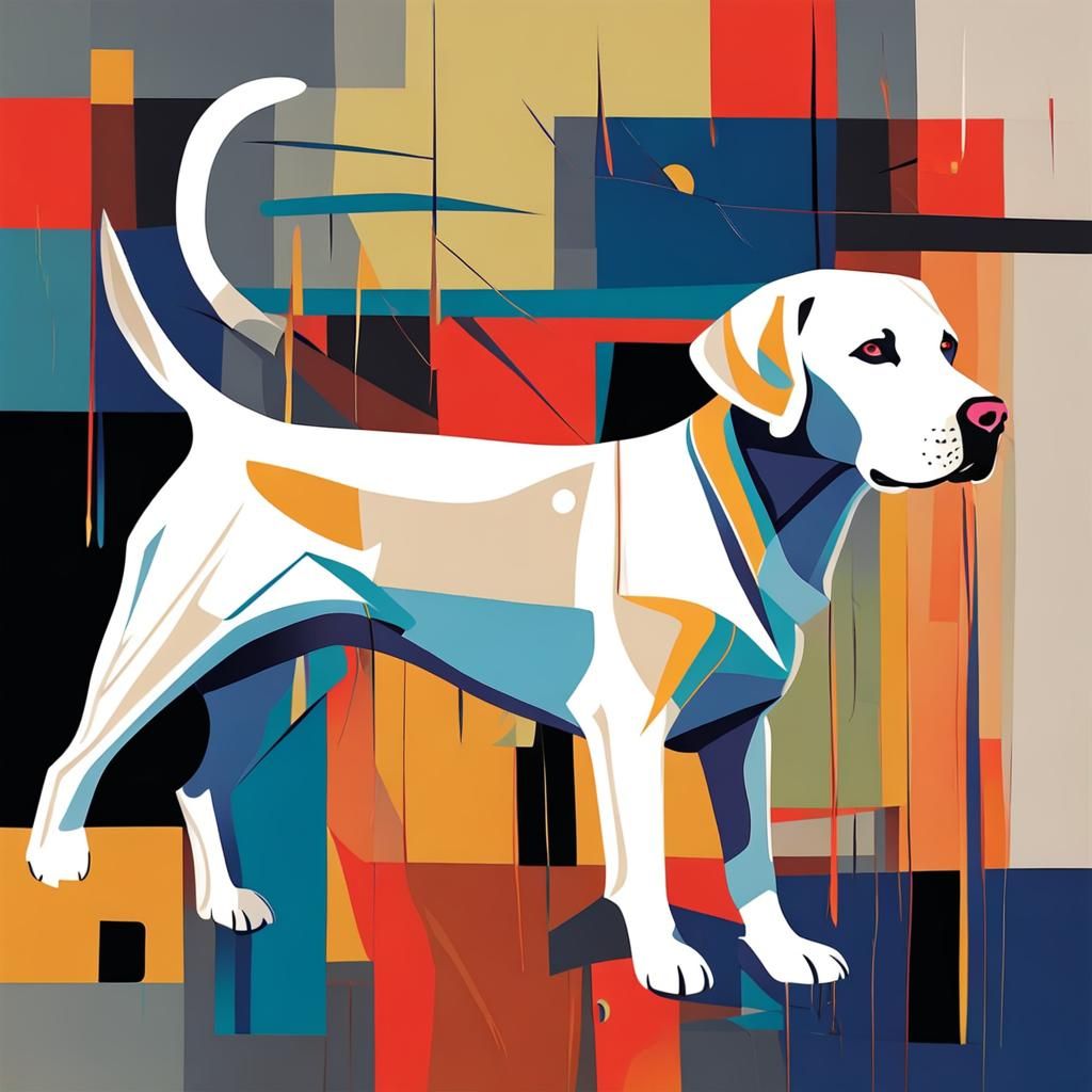 Abstract Labrador in Complementary Colors
