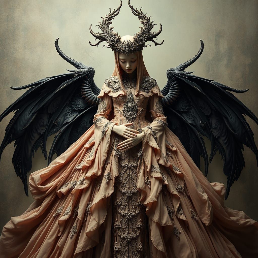 Avant-Garde Motherhood Fairytale in Sumptuous Fabric