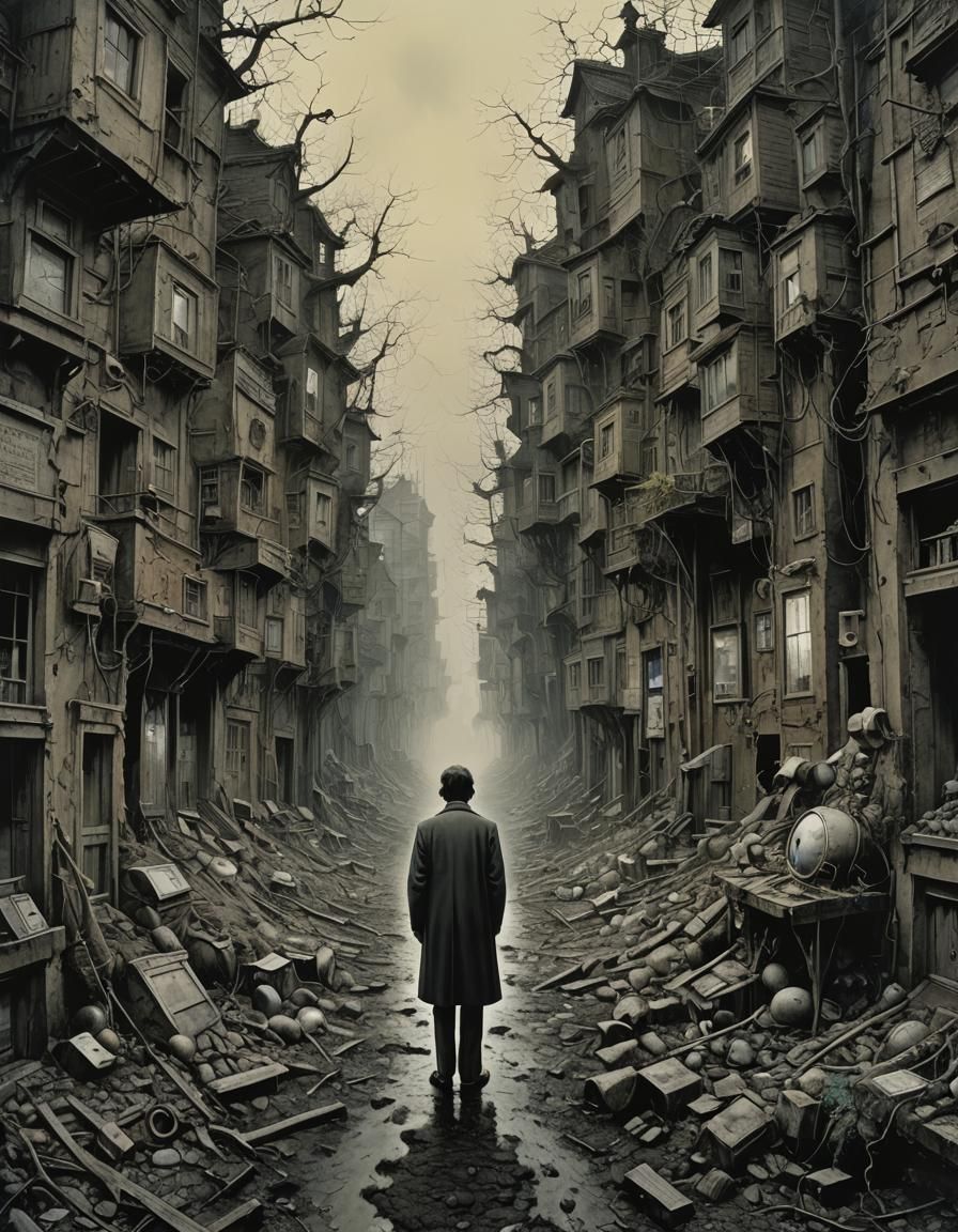 Dark Surrealism Nightmare Inspired by Burton and Beksiński