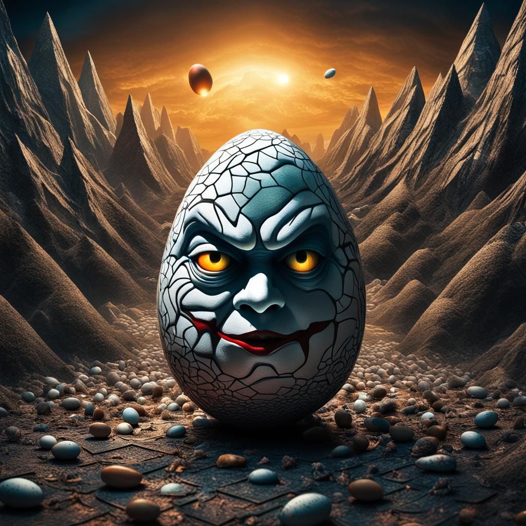 Surreal Pennywise Emerges in Chromatic Landscape
