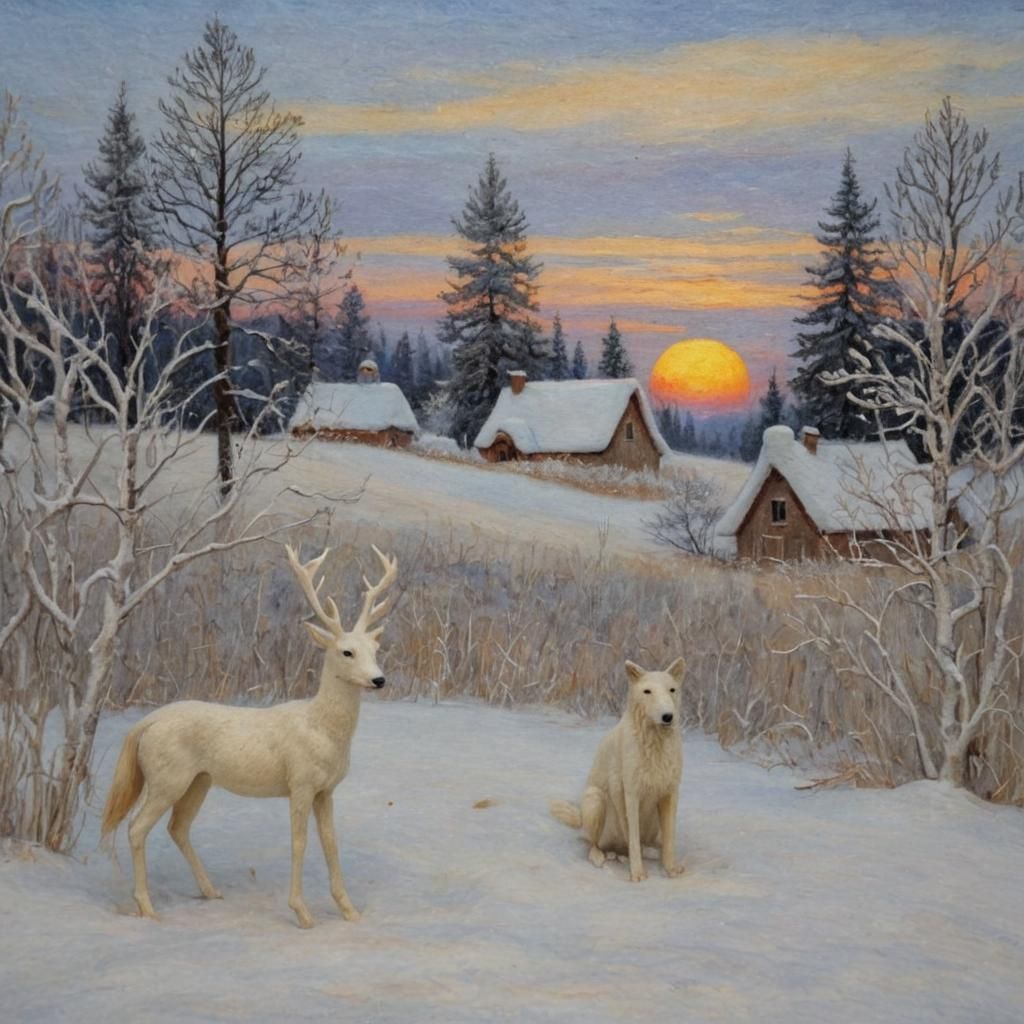 Felted Sunrise on Christmas Morning