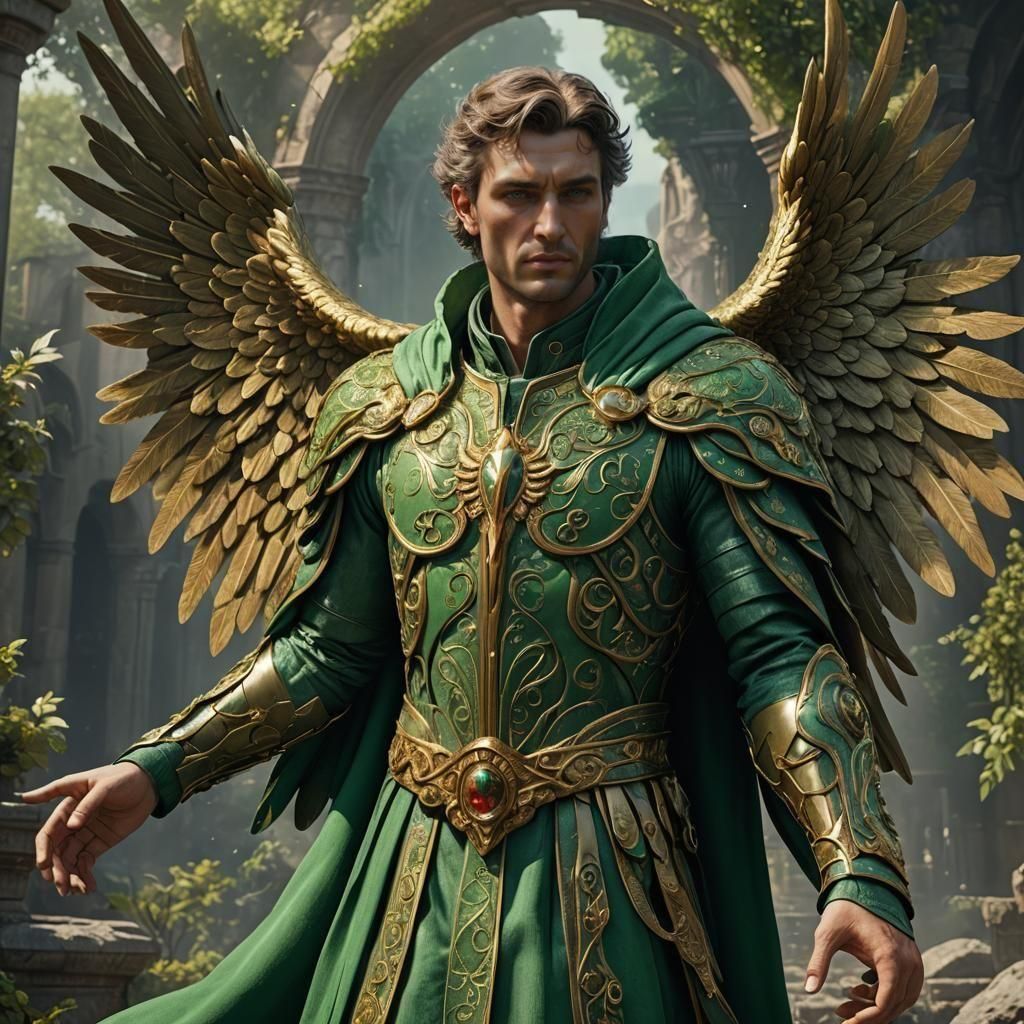 Archangel Raphael Healing, Detailed Matte Painting