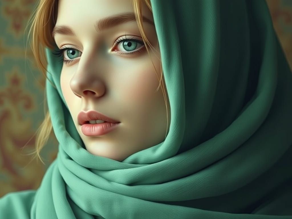 Soft Green Goddess in Ashcan School Style