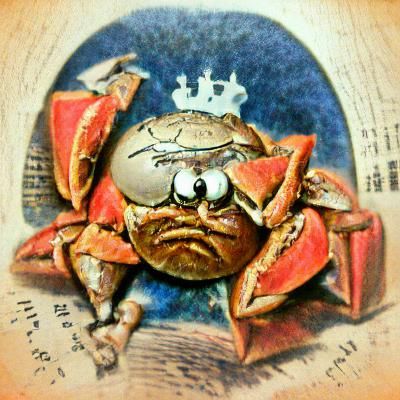 Grumpy Crab Character in Thomas Nast Style