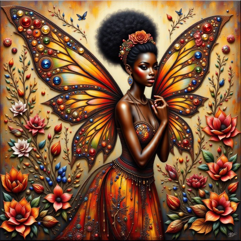 Beautiful African Fairy in Ethereal Style