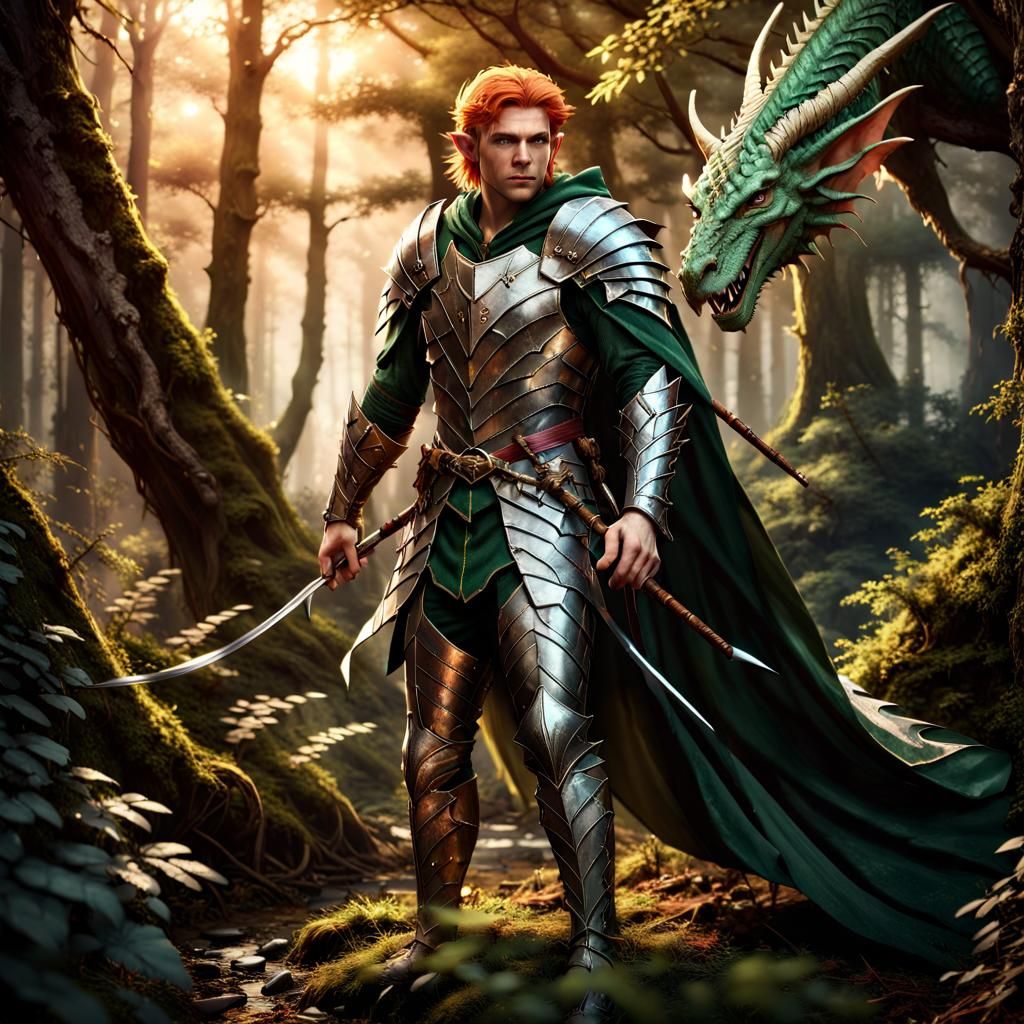 Epic Elf Warrior in Dragonscale Armor