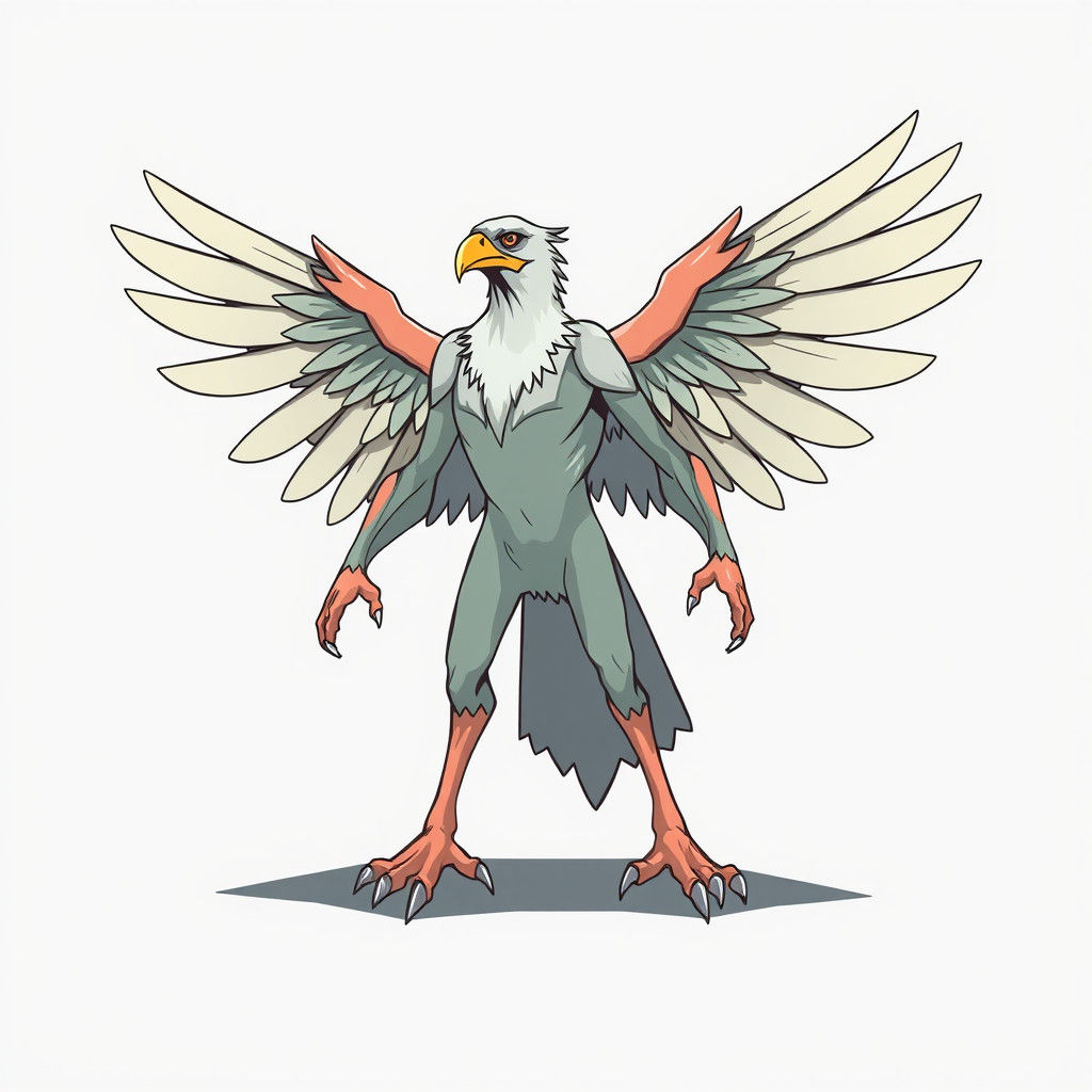 Aarakocra Fighter: Minimalist Vector Art Illustration