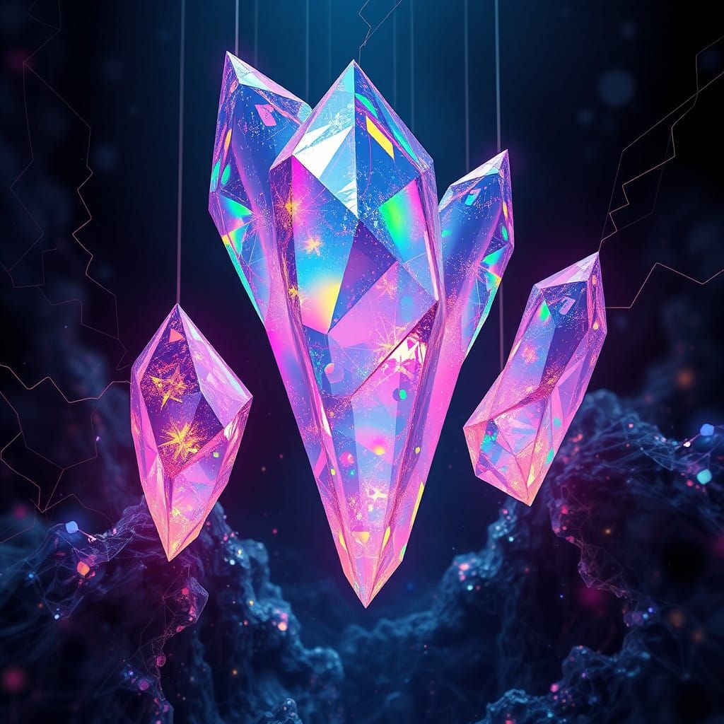 Iridescent Crystals in a Cosmic Fractal