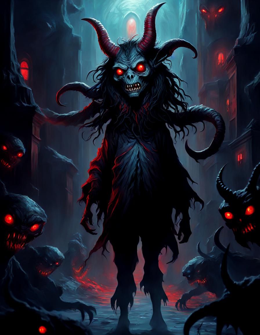 Dark Fantasy Horror Concept Art in the Style of Gustave Doré...