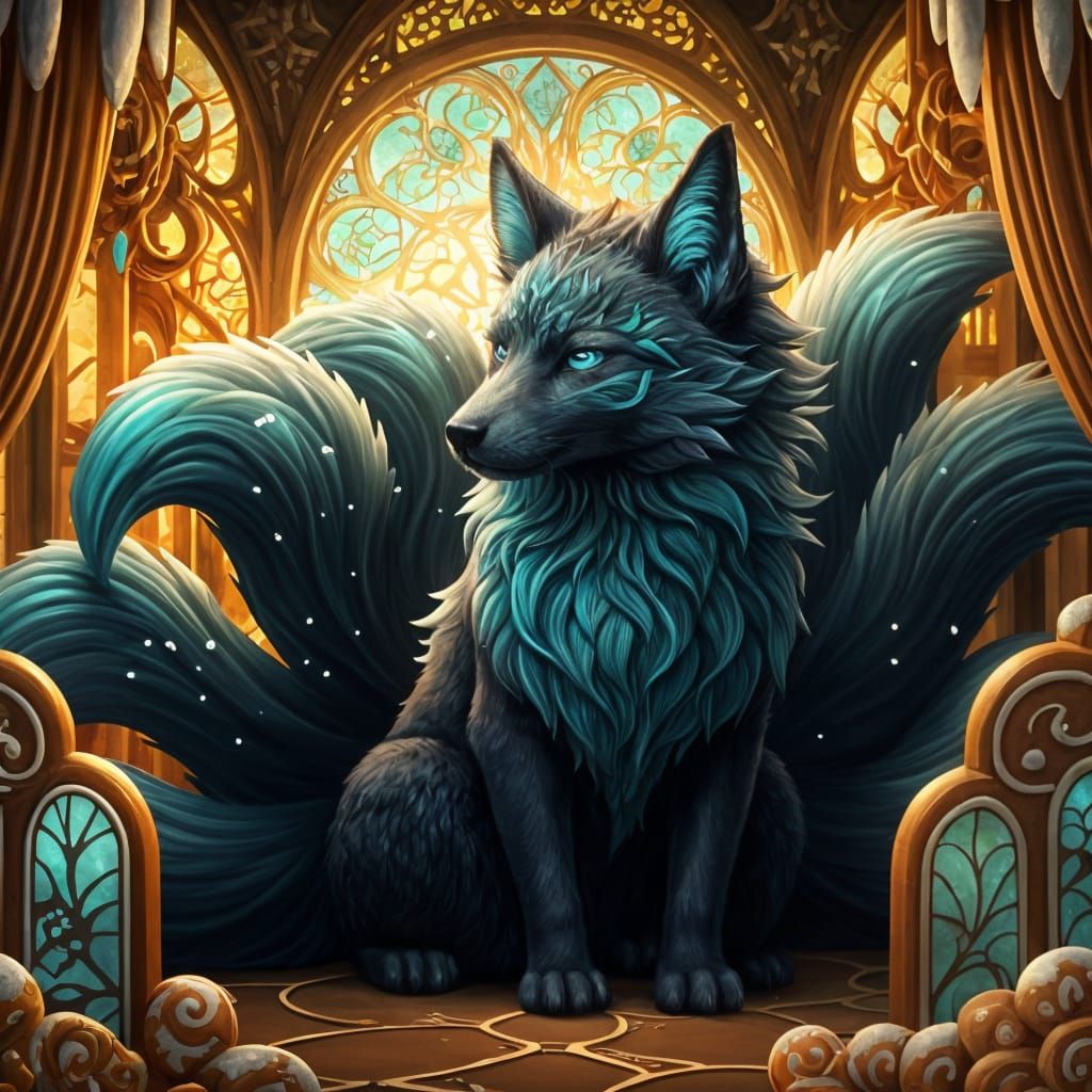 Majestic Nine-Tailed Kitsune Goddess of Sweetooth