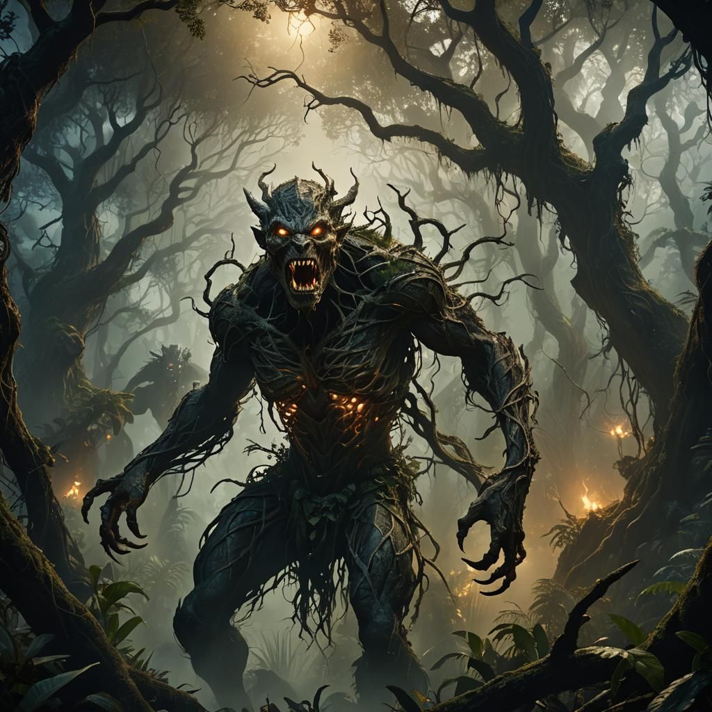 Skin Walker Roaring in a Mystical Jungle