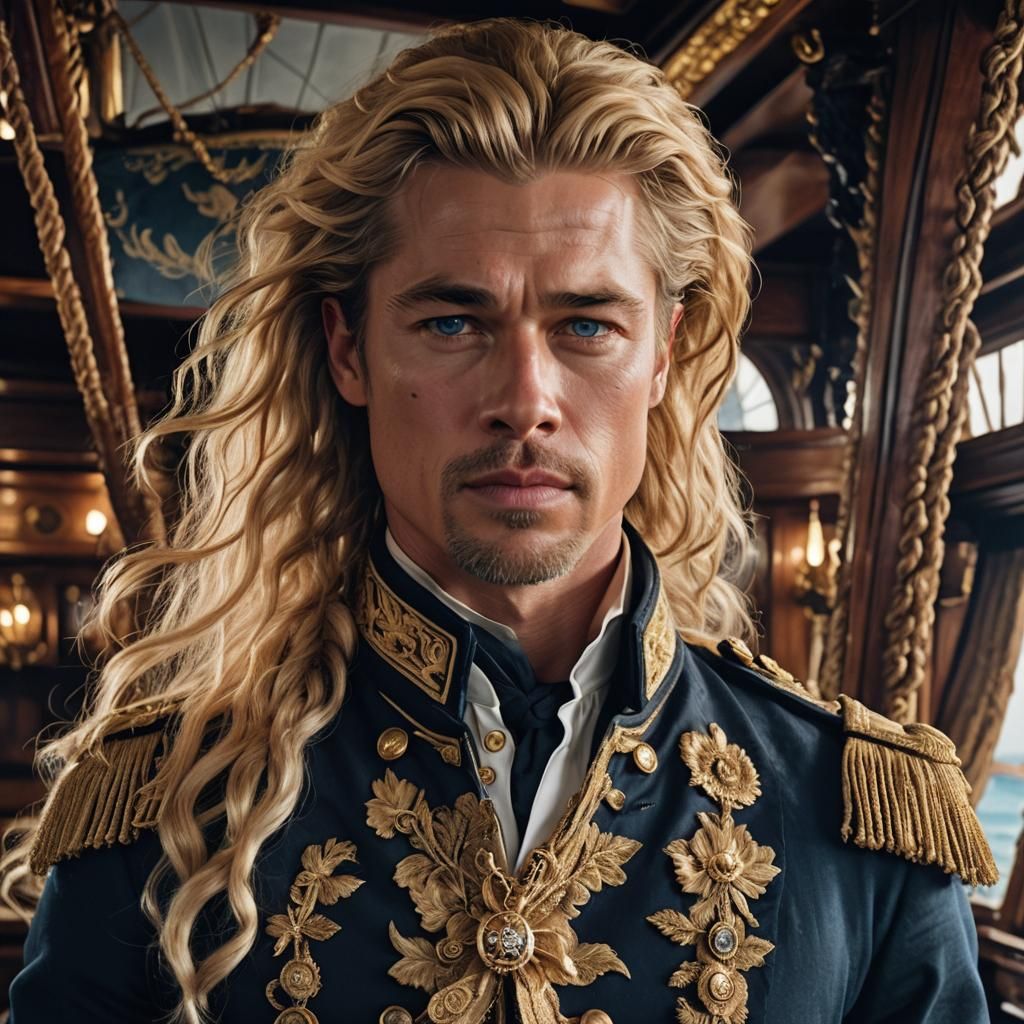 Brad Pitt Lookalike in 1700s Royal Navy Uniform