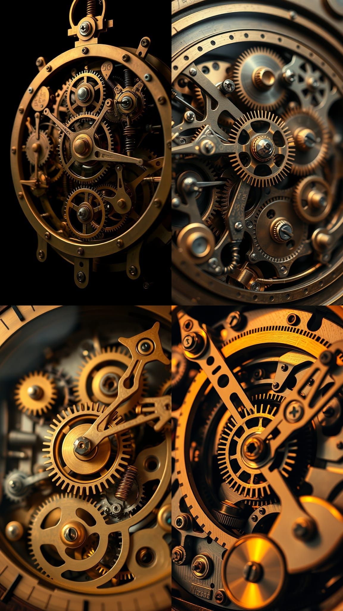 Close-Up: Intricate Clockwork Mechanism