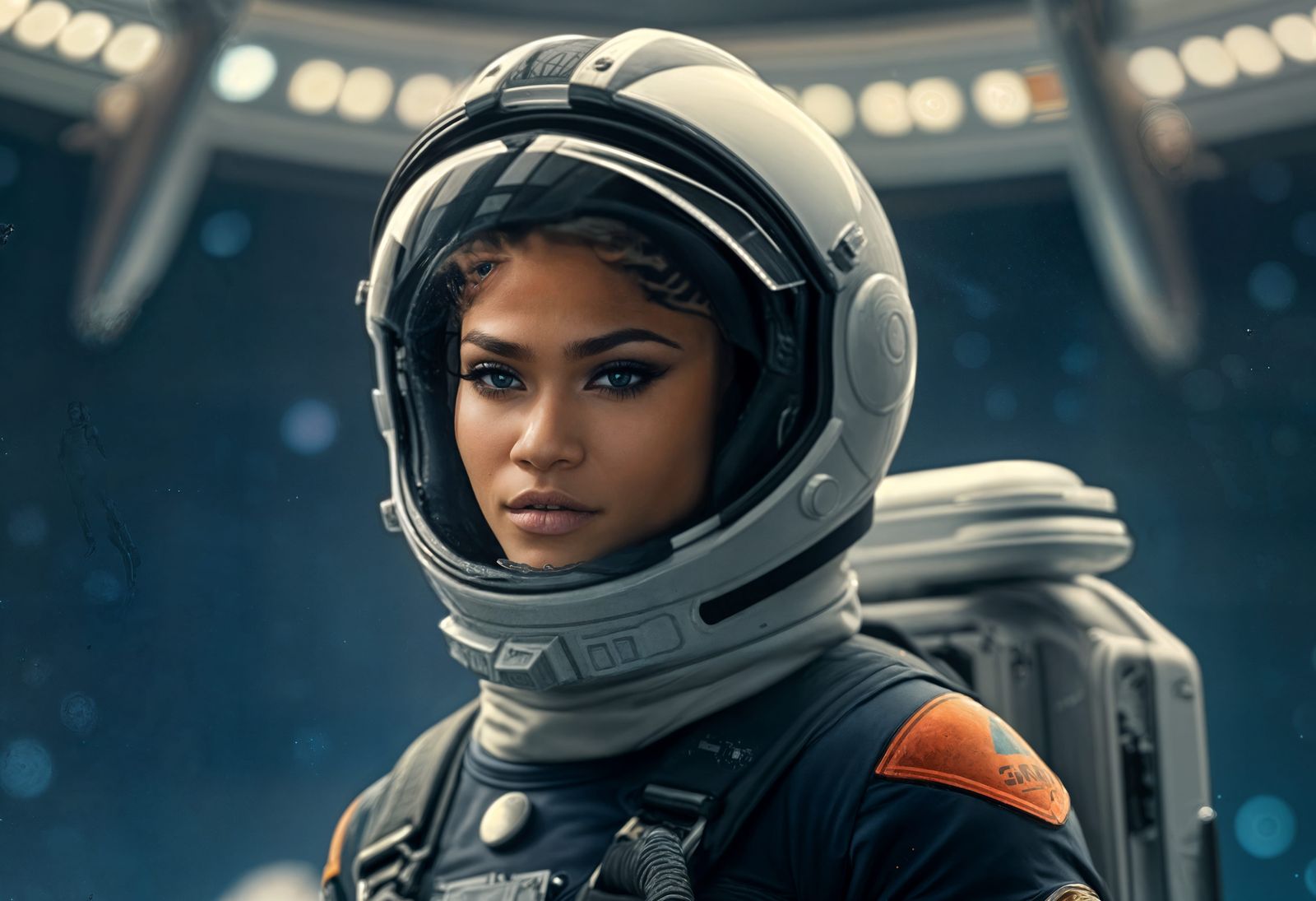 Astronaut in Spacesuit Performing Spacewalk in 8K