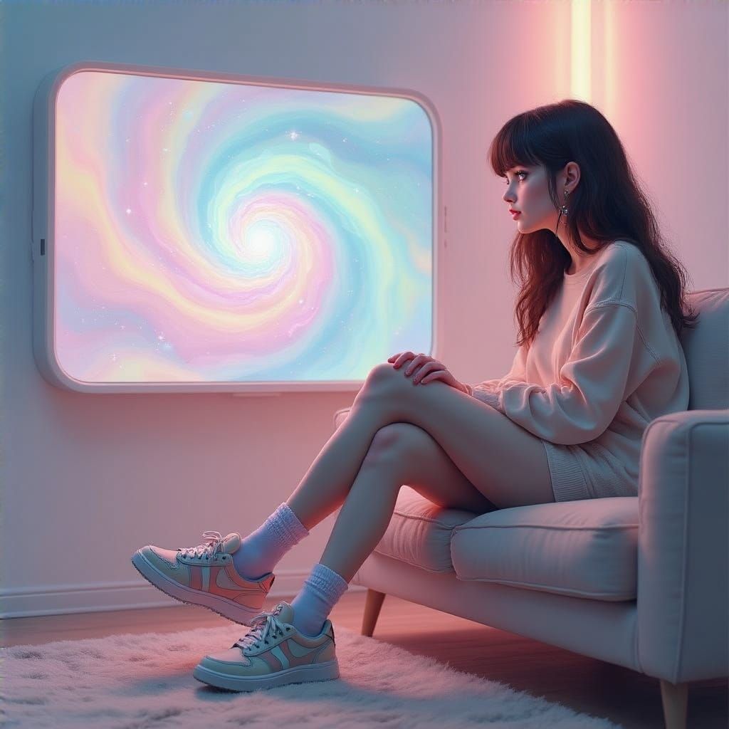 Becky Entranced by AI Girlfriend's Hypnotic Interface