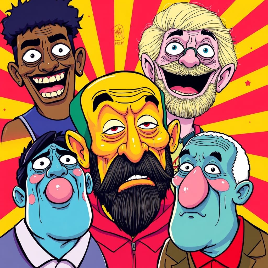 Humorous Memes in Contemporary Digital Art Style