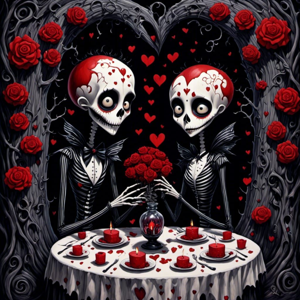 Sugar Skull Couple's Valentine's Day Dinner