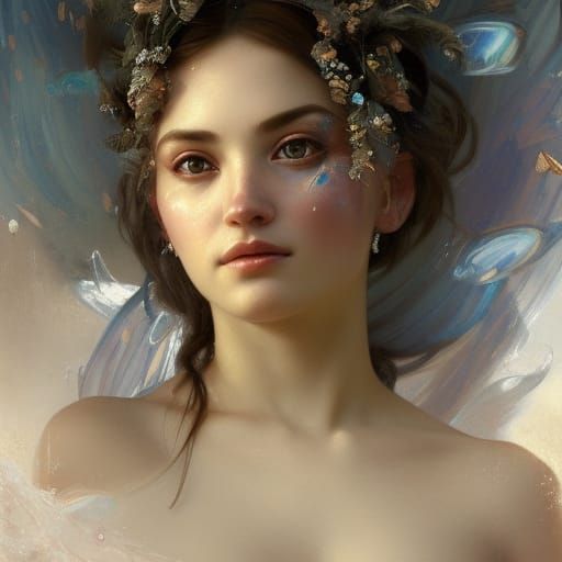 Despoina, Goddess of Frost: Detailed Oil Painting