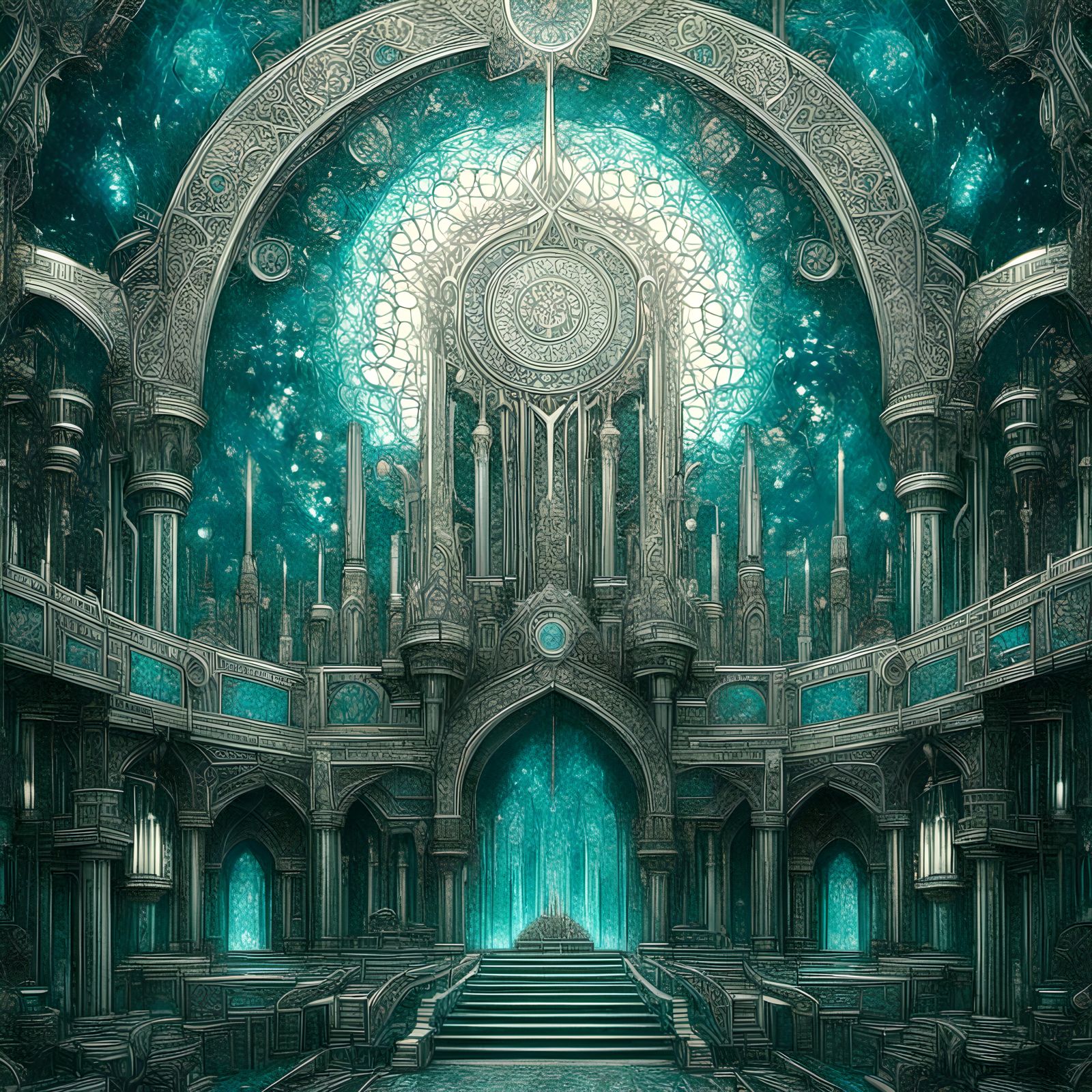 Blue and Silver Metallic Design