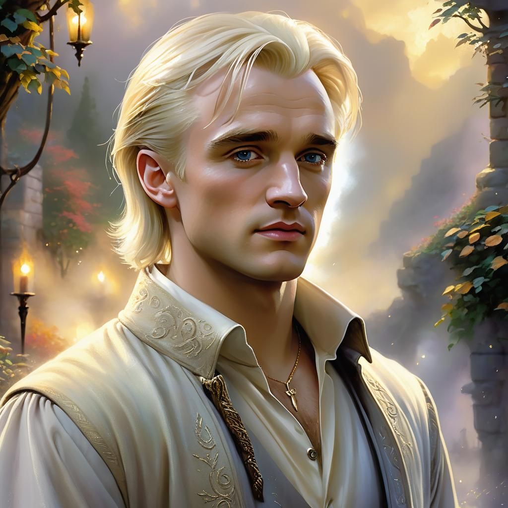 Handsome Blonde Man in Ethereal Fantasy Style