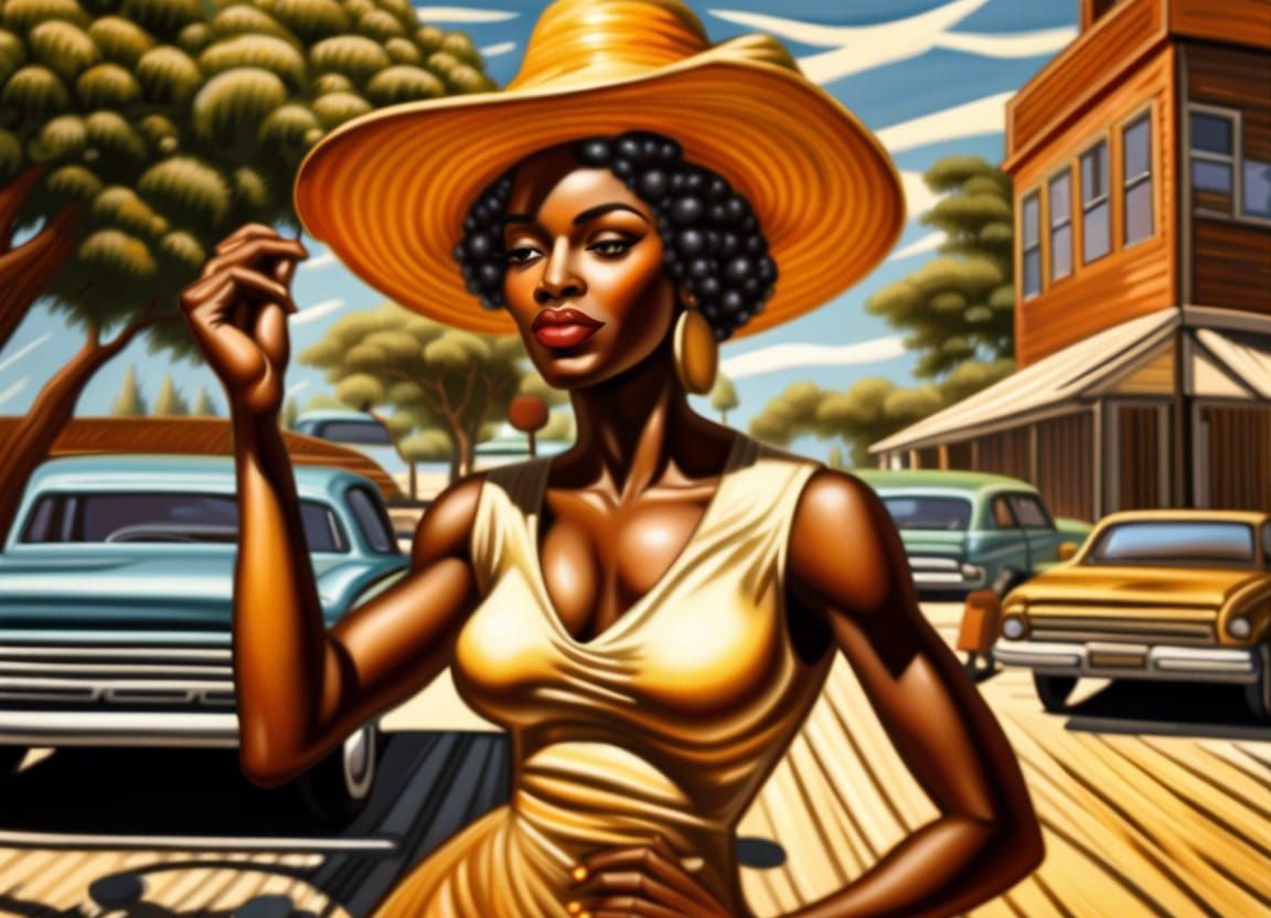 African American Woman in HoloGlitch Art Style