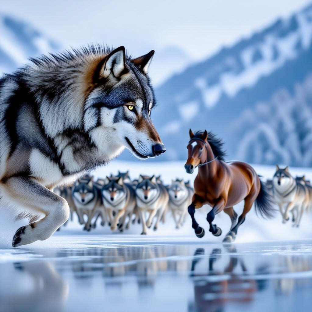 wolf in horse