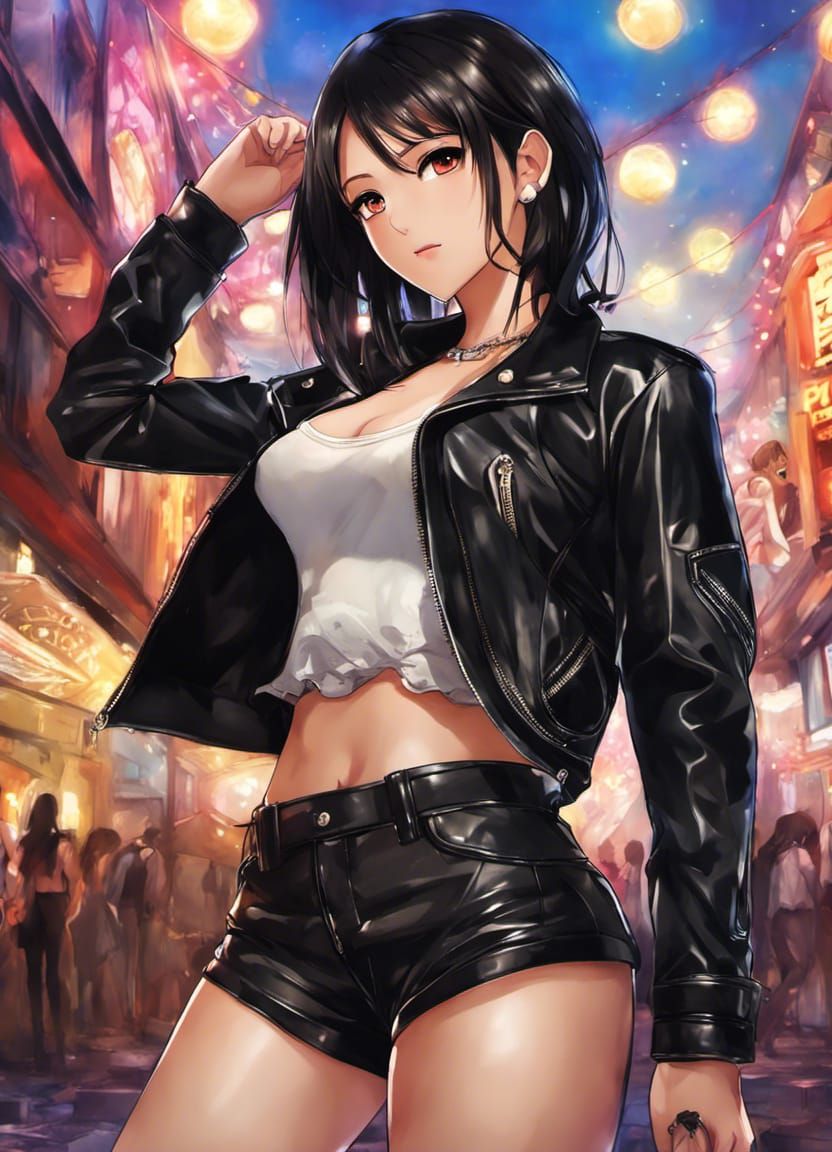 Anime Indonesian Woman in Tropical Nightclub