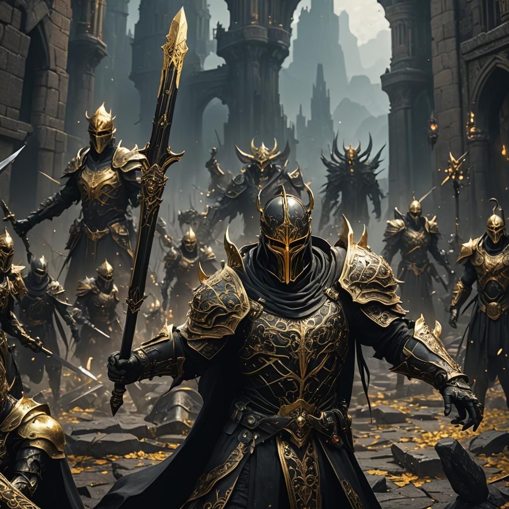Ghost King in Black and Gold Armor