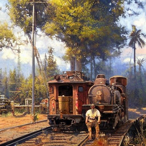 Nostalgic Scene as Oil Painting