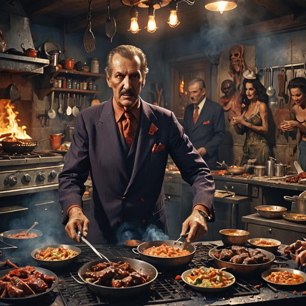 Vincent Price BBQ for Zombie Bikini Babes