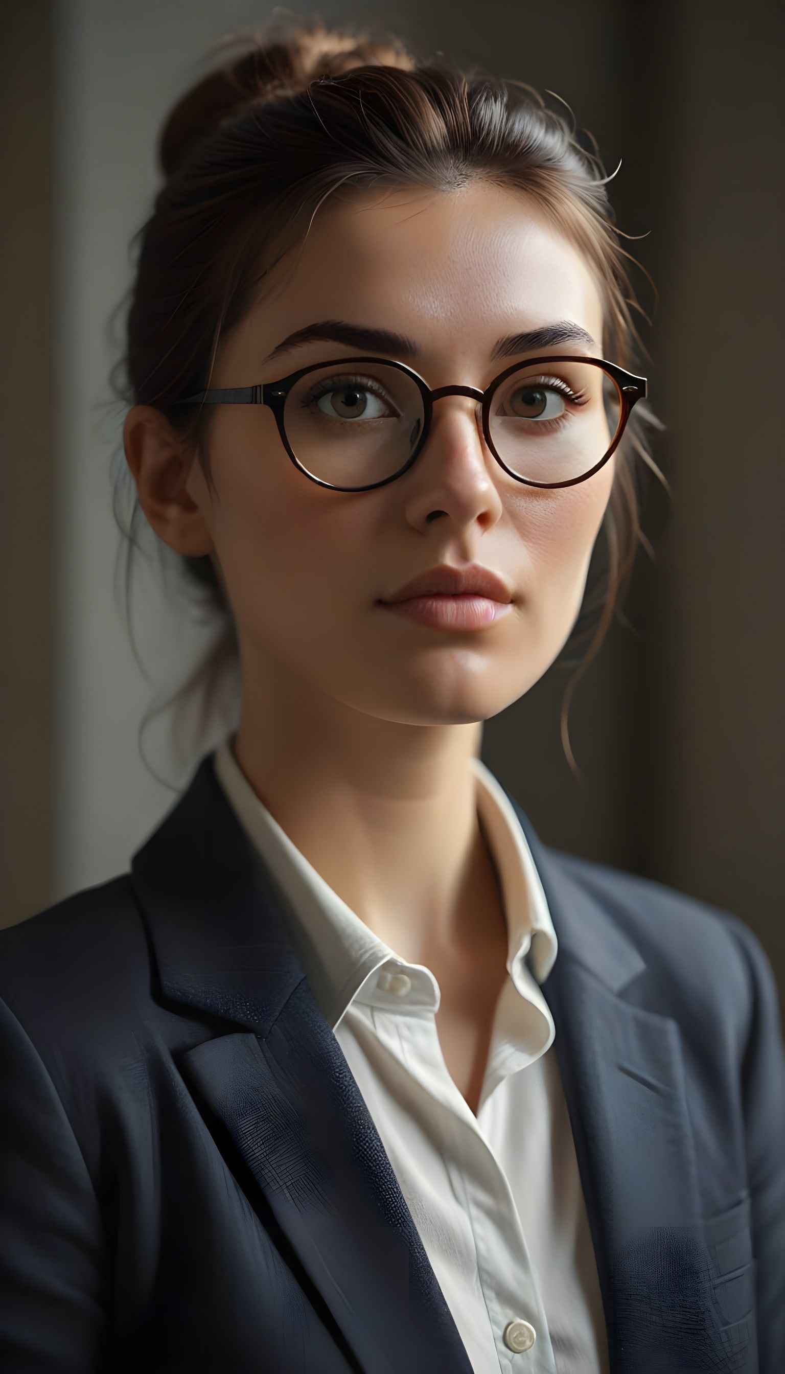 Elegant Young Woman in Monochromatic Portrait