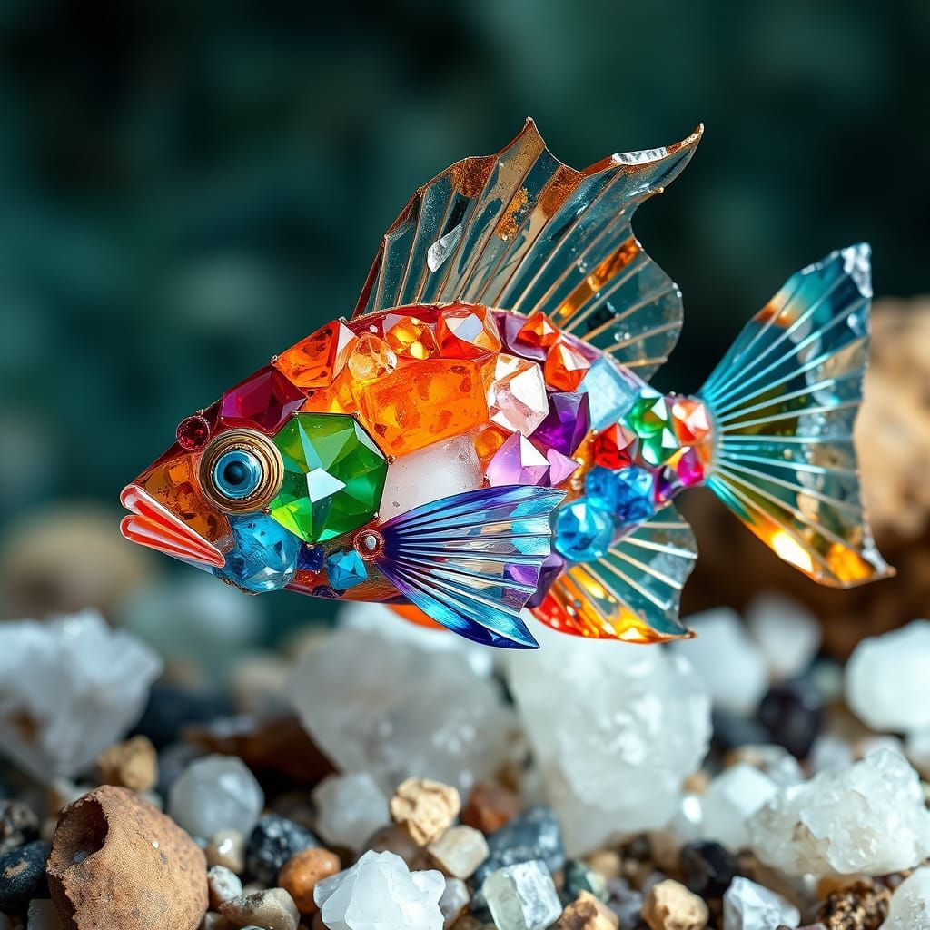 Crystalline Fish in Nature: Abstract Art