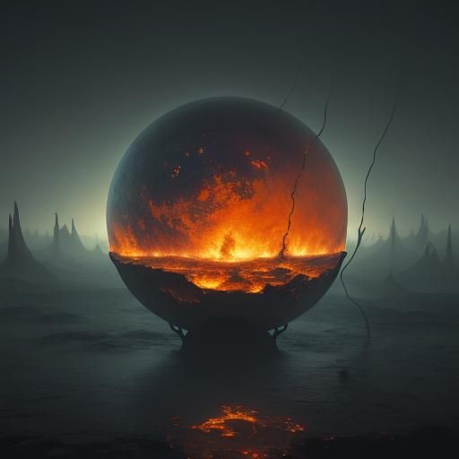 Earth in Bulb: Surreal Fantasy Concept Art