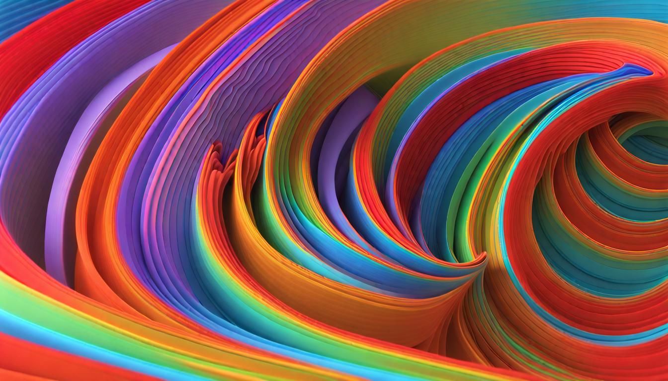 Fiery 3D Helix Line on White Background