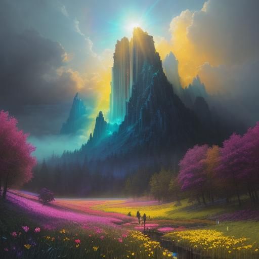 Golden Meadow: Graffiti Art Meets Divine Light