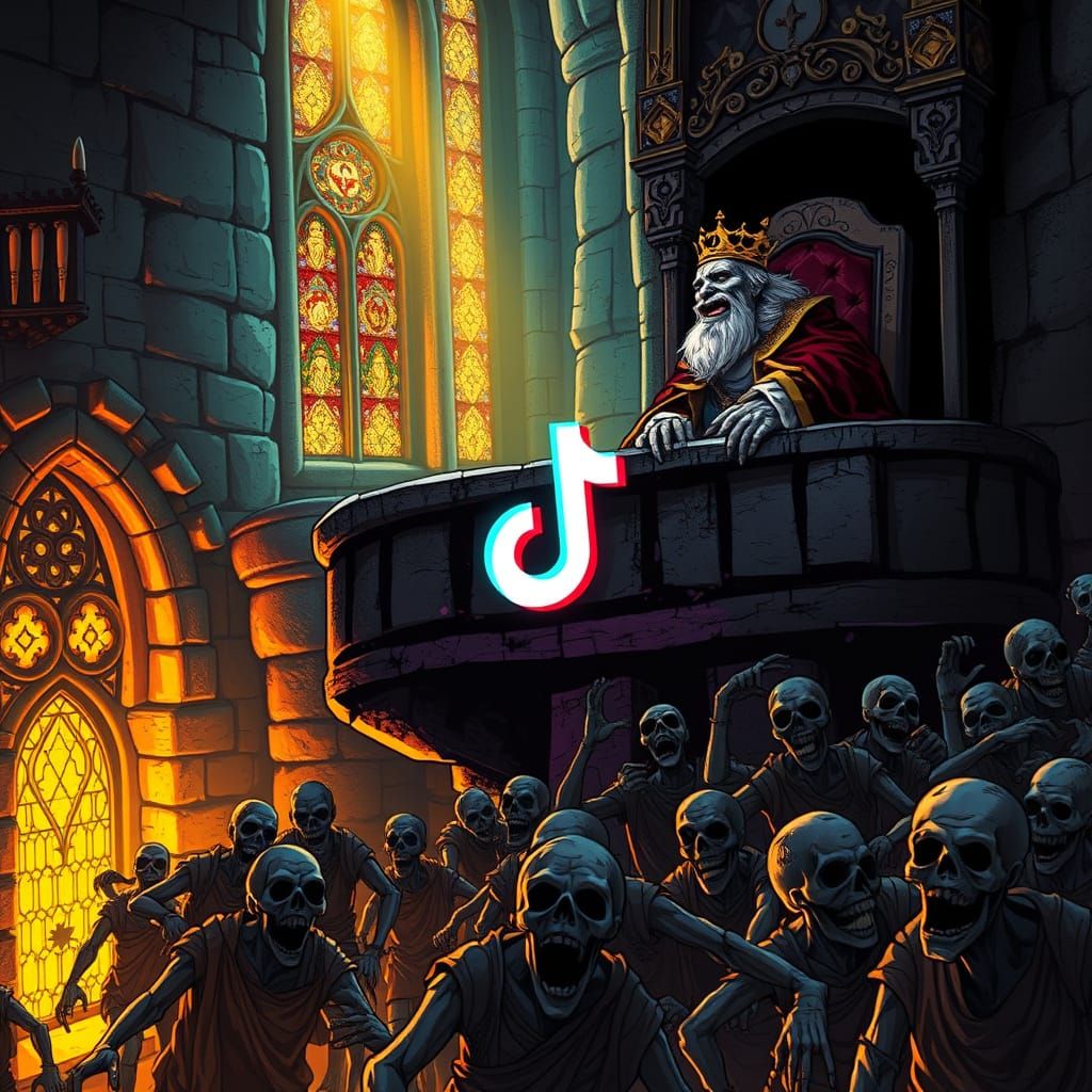 Medieval King Laughs at Zombies Invading Castle with TikTok