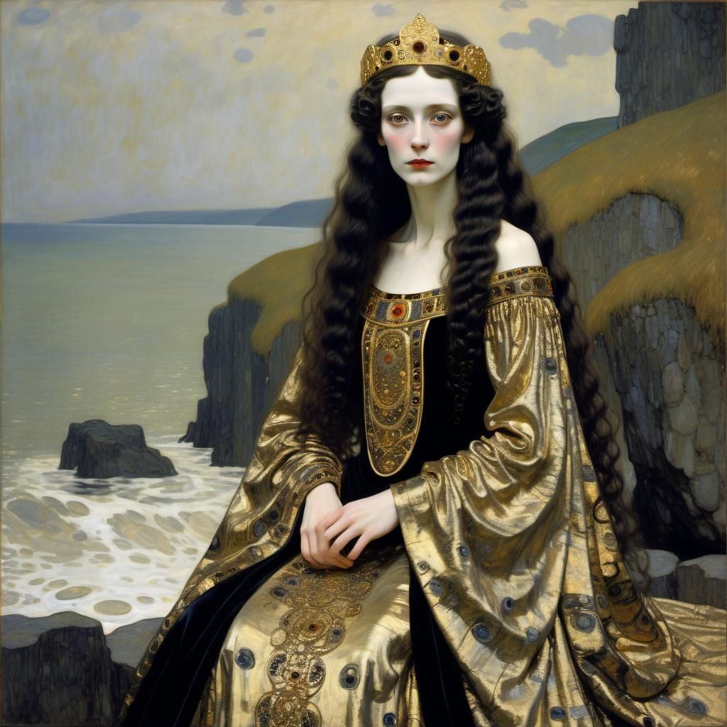 Brunhild Portrait in Gustav Klimt Style