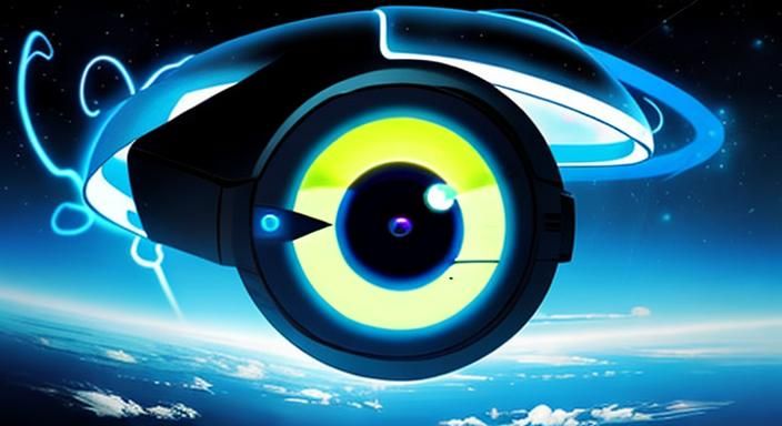 Futuristic Electric Eye Over Earth