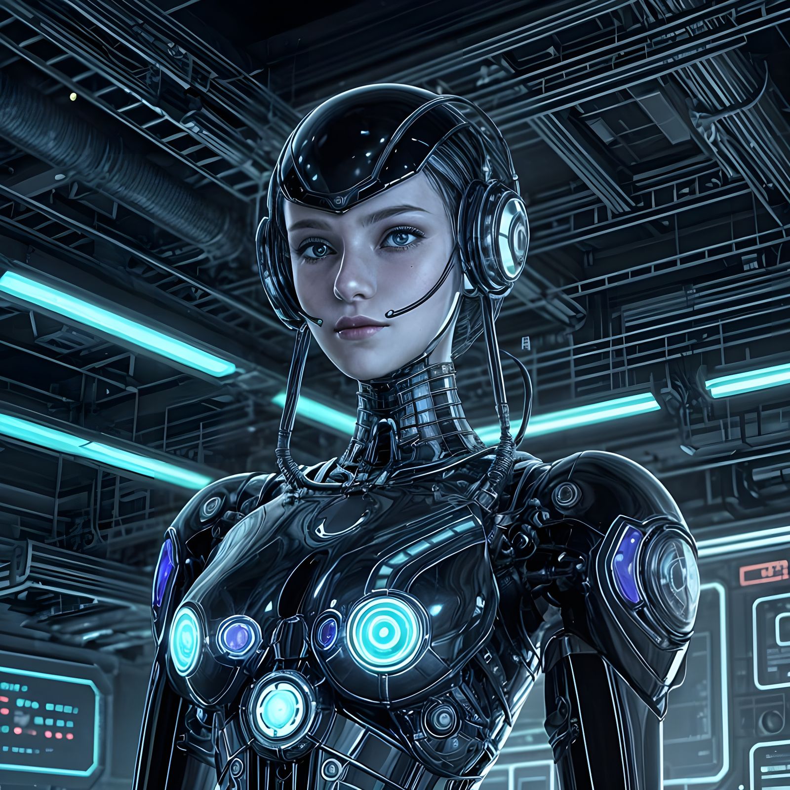 Futuristic Female Robot Concept