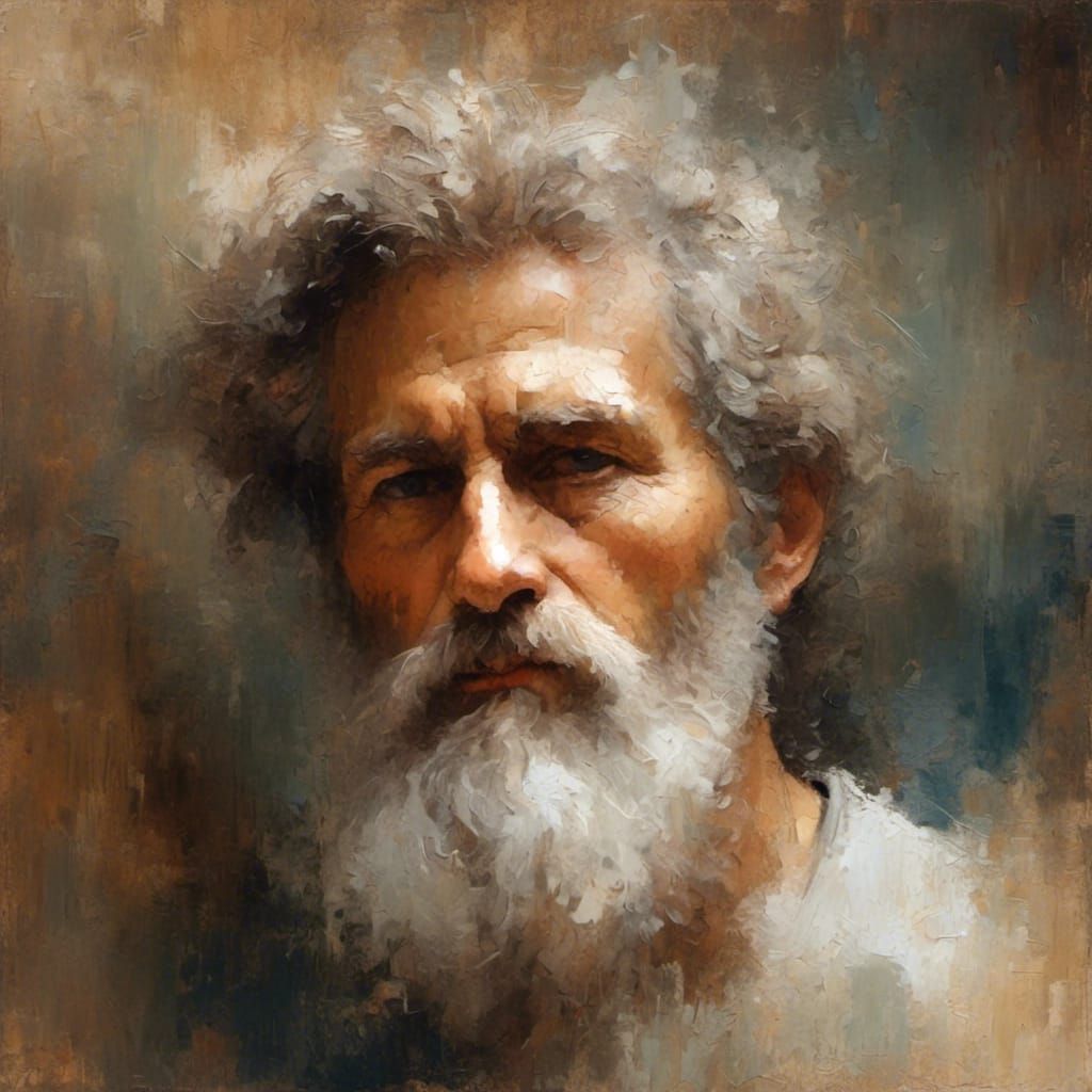 Ethereal Portrait of a Serene Bearded Man