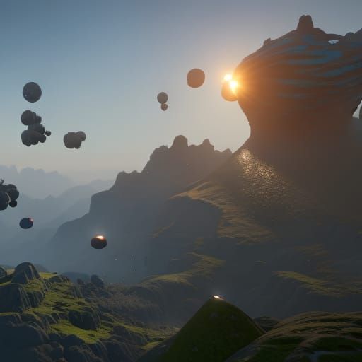 Apocalyptic Bubbles in 3D Game Cinematic Style