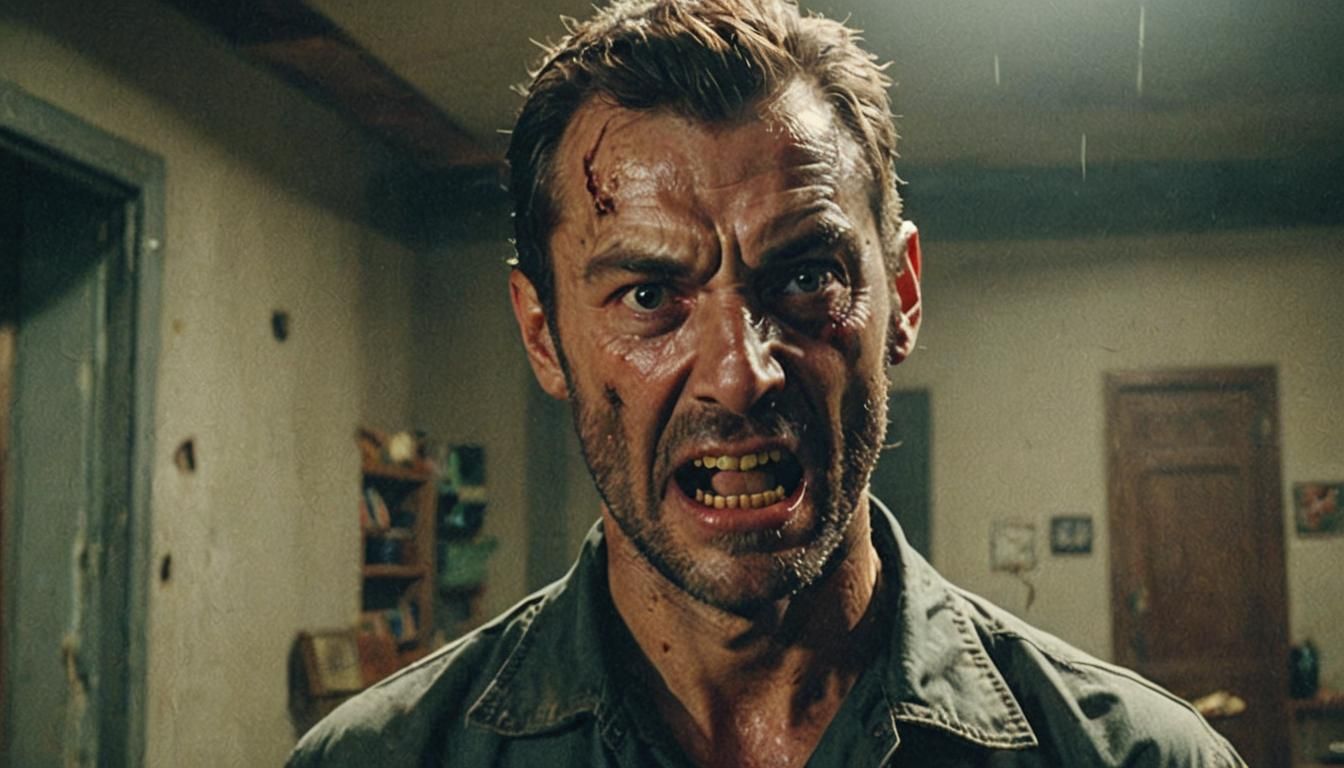 Man Screams in Fear: Cinematic Film Still