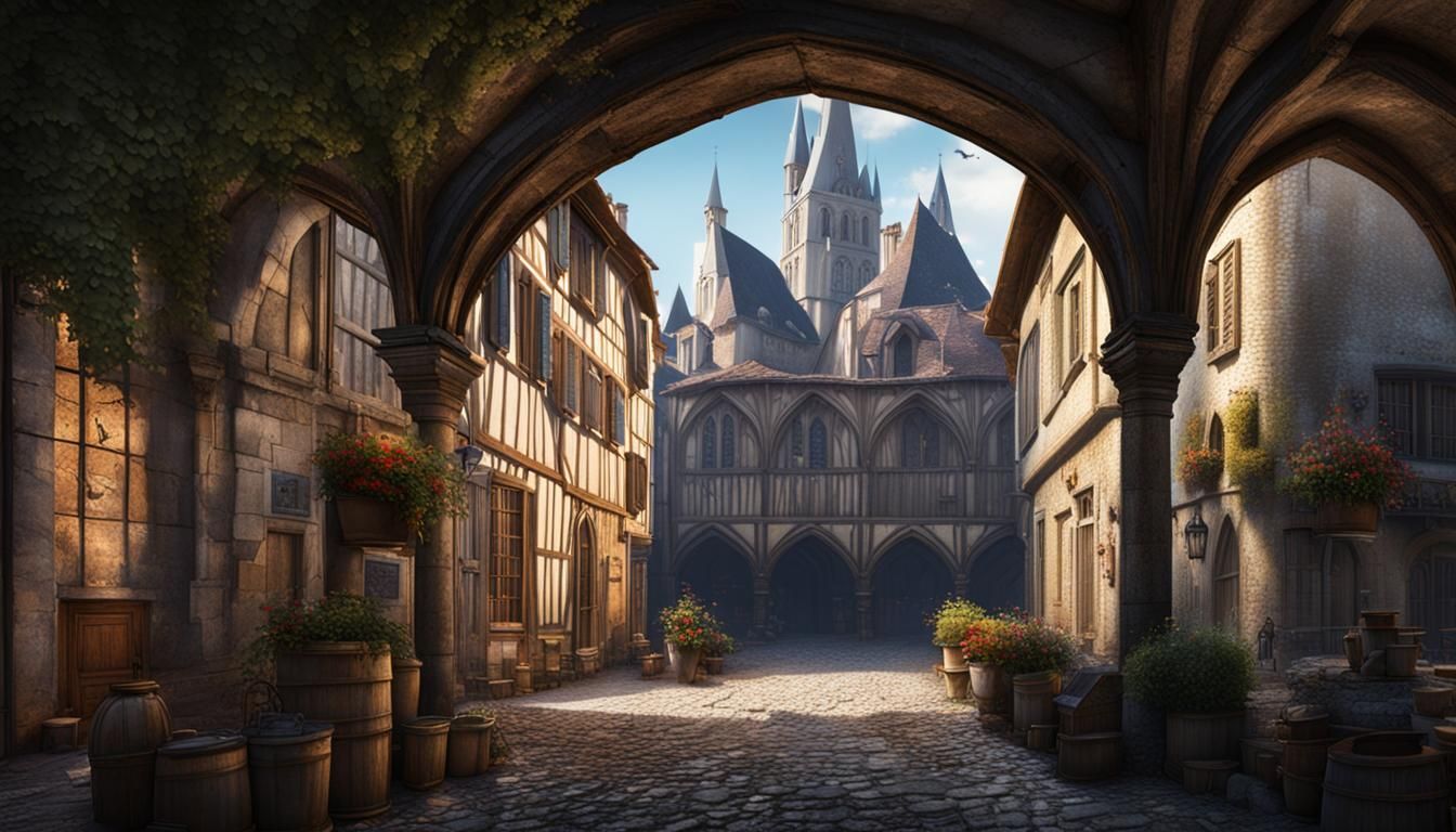 Auxerre, France: Detailed Fantasy Concept Art