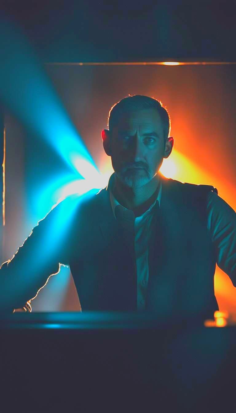 Cone Puppets Film Still with Cinematic Lighting