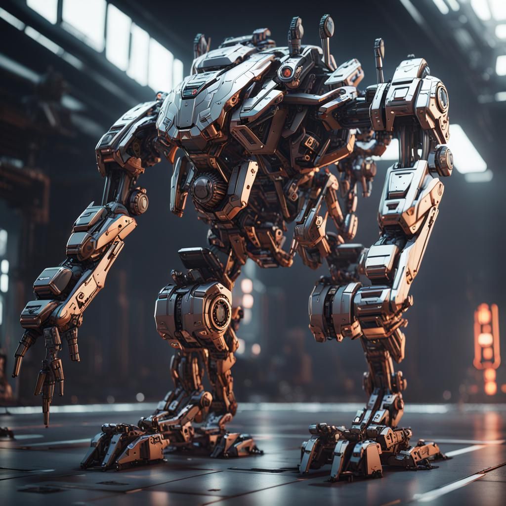 Futuristic Mech Wolf in Sci-Fi Cinematic Style