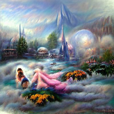 Ethereal Woman in Interstellar Fantasy