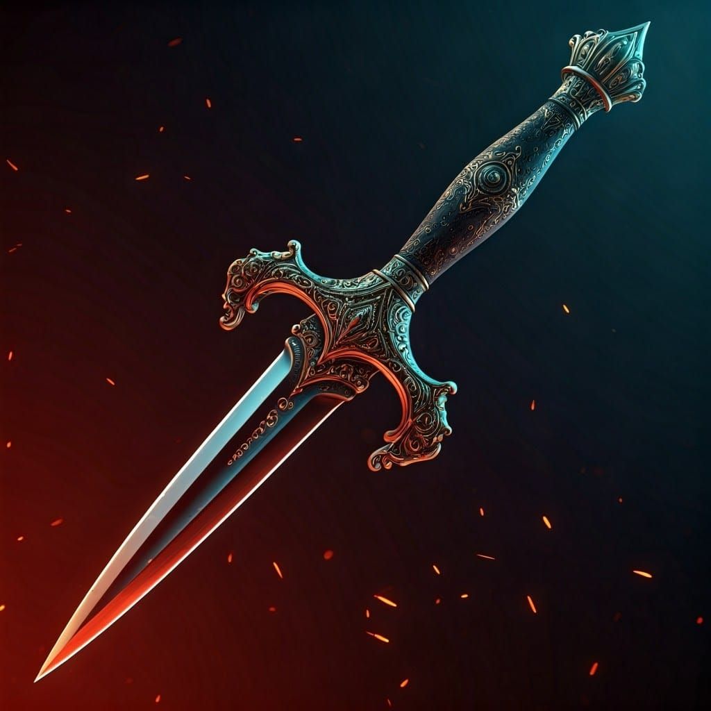 Ornate Stiletto Dagger with Volumetric Lighting