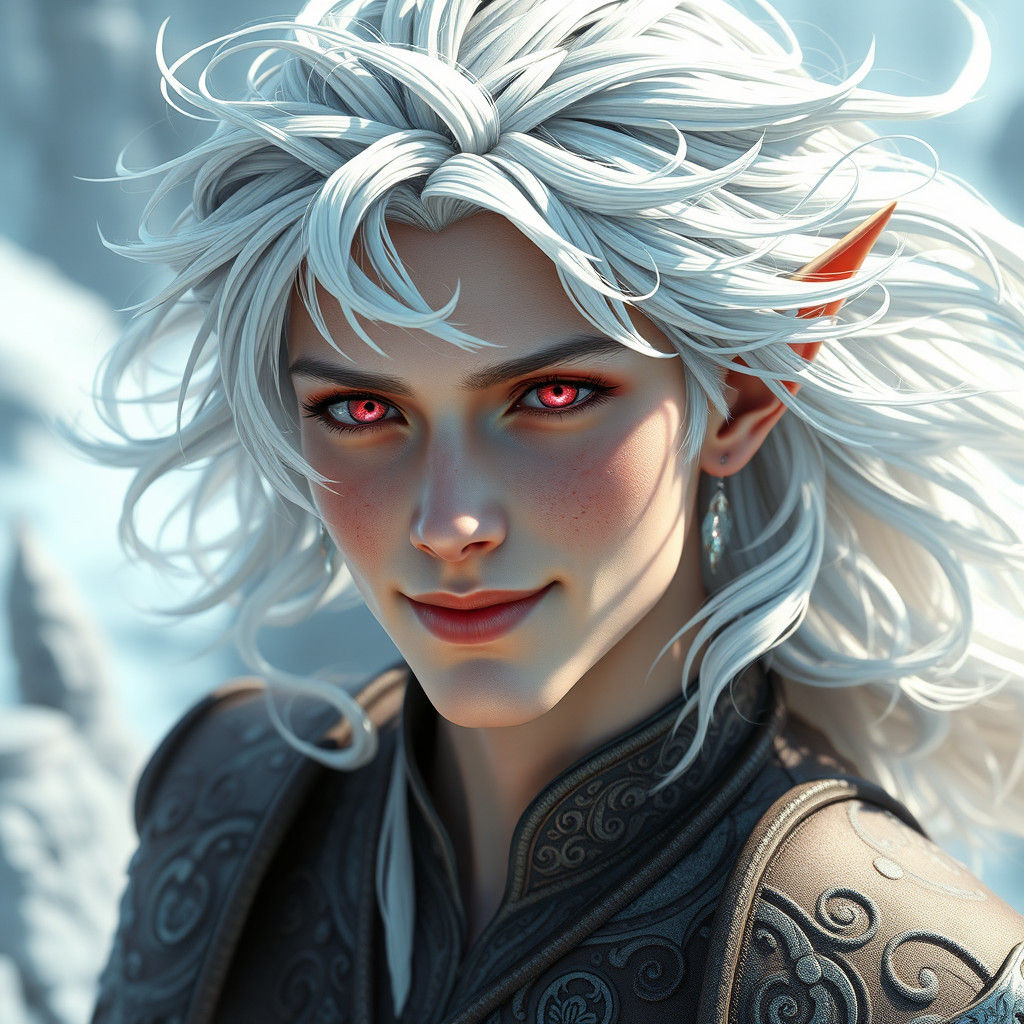 Enchanting Elf with Dragon Scales in Fantasy Style