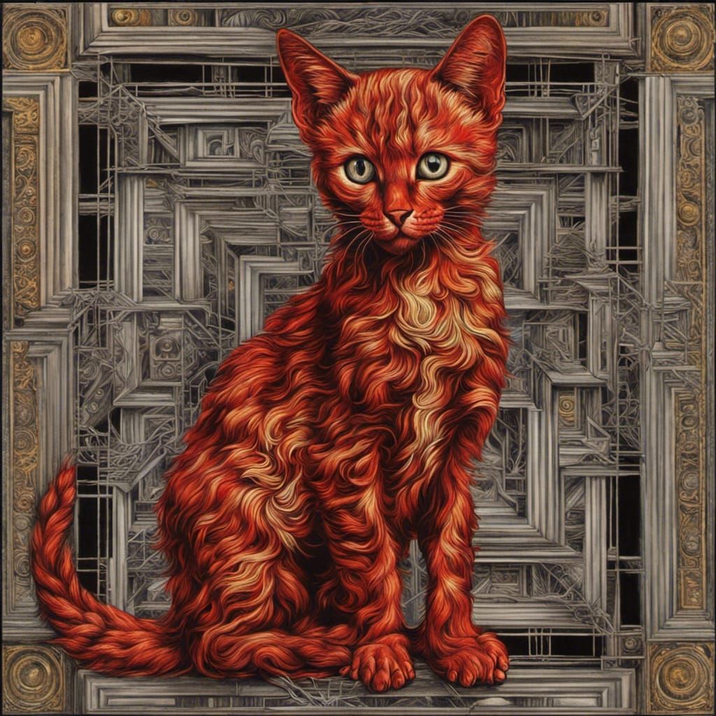 Fractal Kitten in Abstract Art Style
